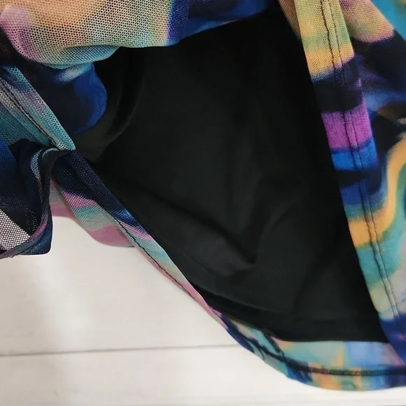 Multicolor Abstract Retro Women's Dress Size 8 Watercolor Unique Vintage - Picture 9 of 12